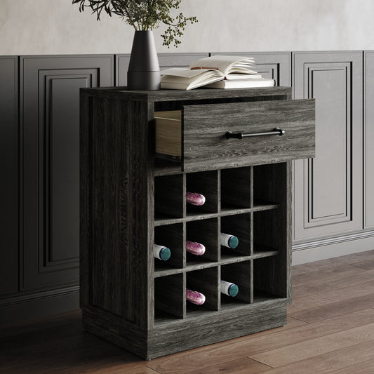 Corvella Modern Wooden Wine Storage Cabinet with 4x3 Bottle Rack