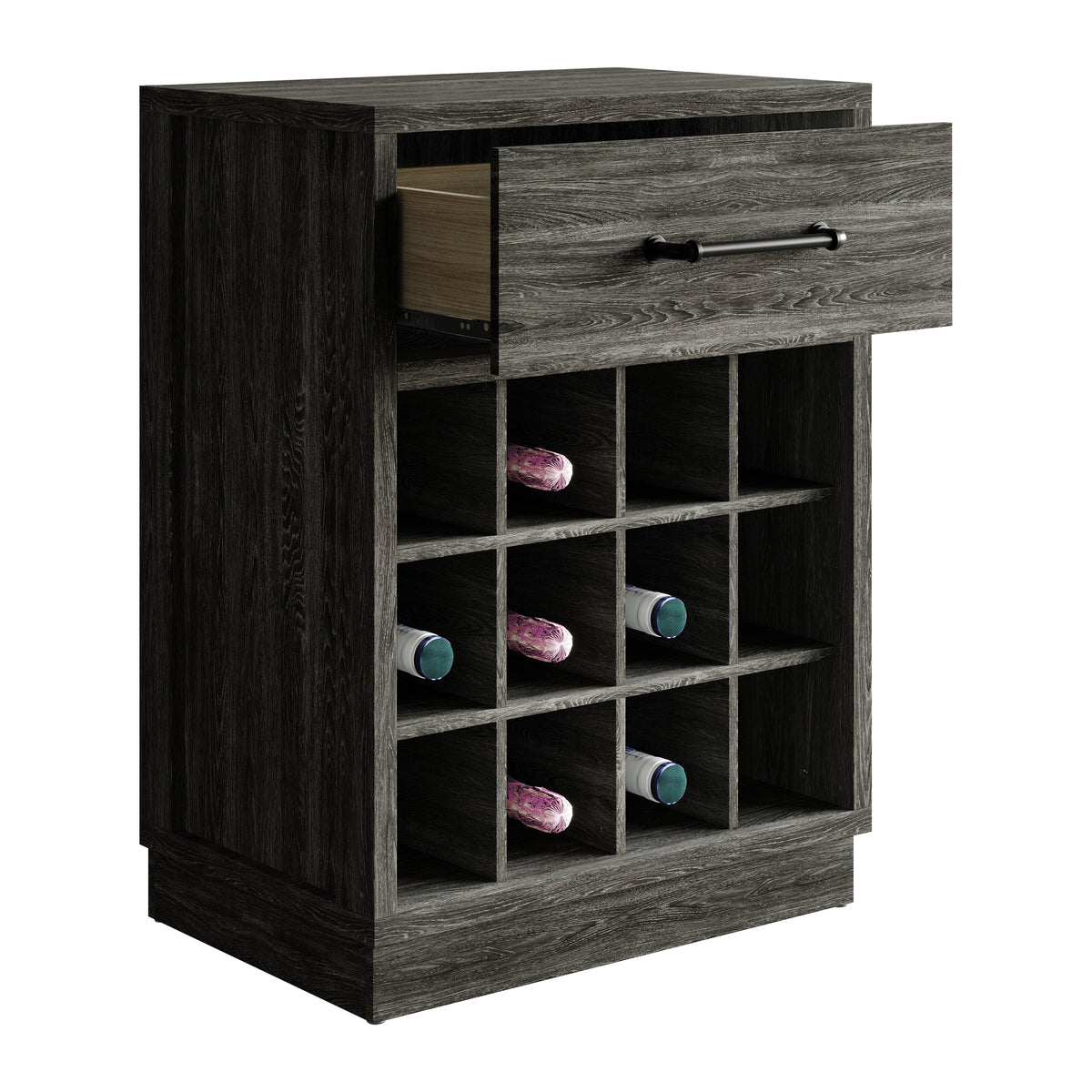 Corvella Modern Wooden Wine Storage Cabinet with 4x3 Bottle Rack