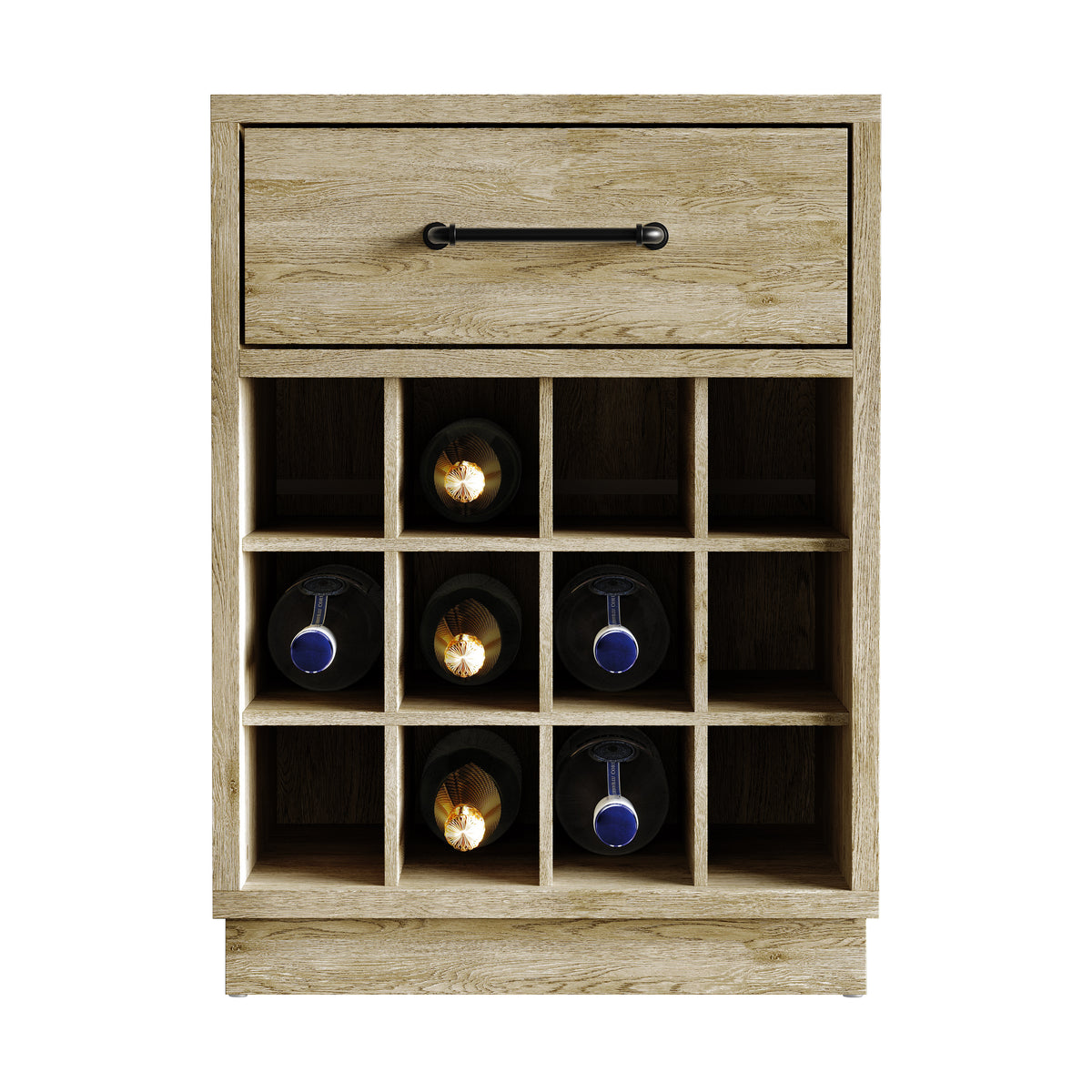 Corvella Modern Wooden Wine Storage Cabinet with 4x3 Bottle Rack