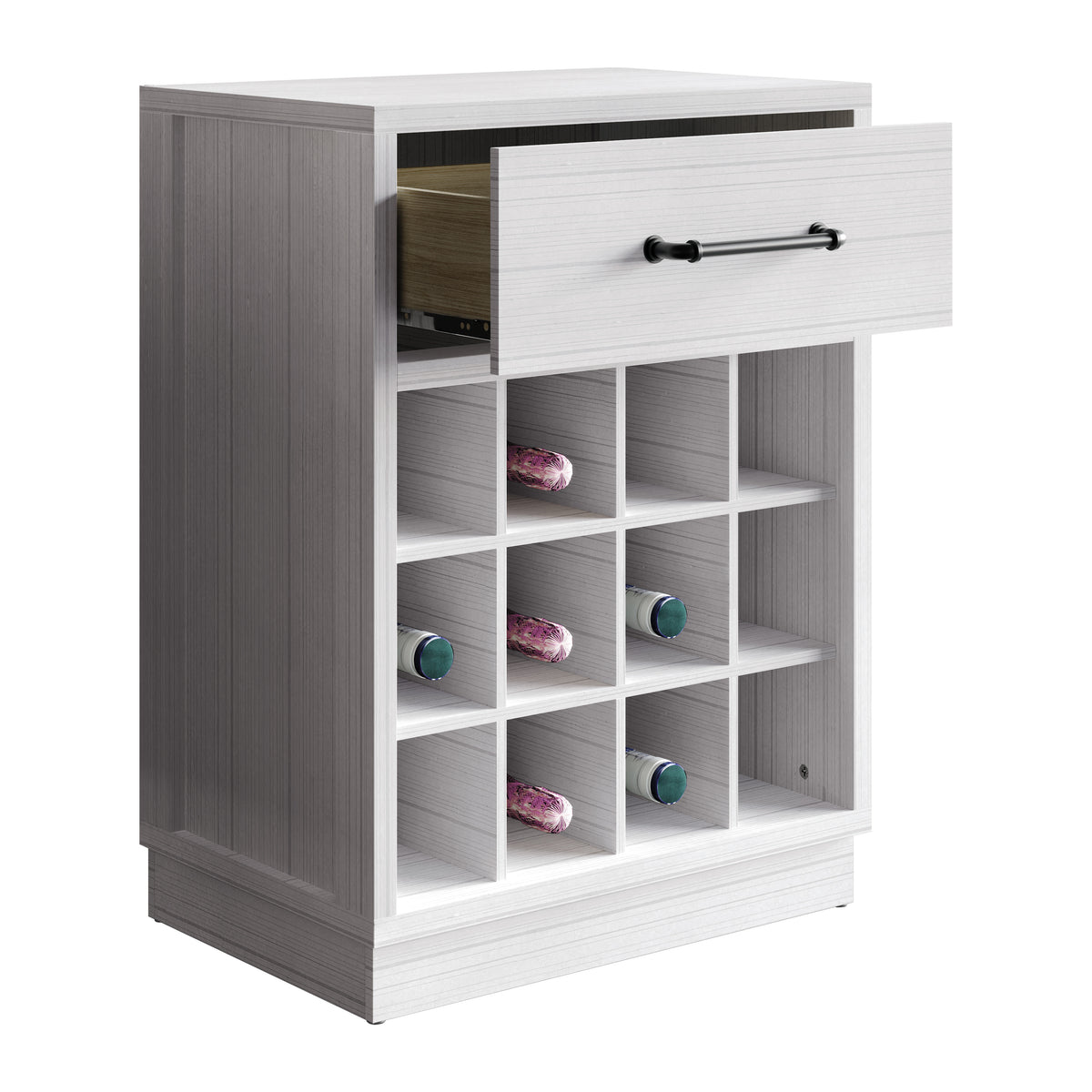 Corvella Modern Wooden Wine Storage Cabinet with 4x3 Bottle Rack