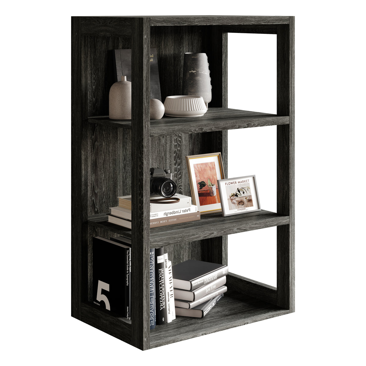 Norevia 3-Tier Modern Storage Rack with Open Shelves