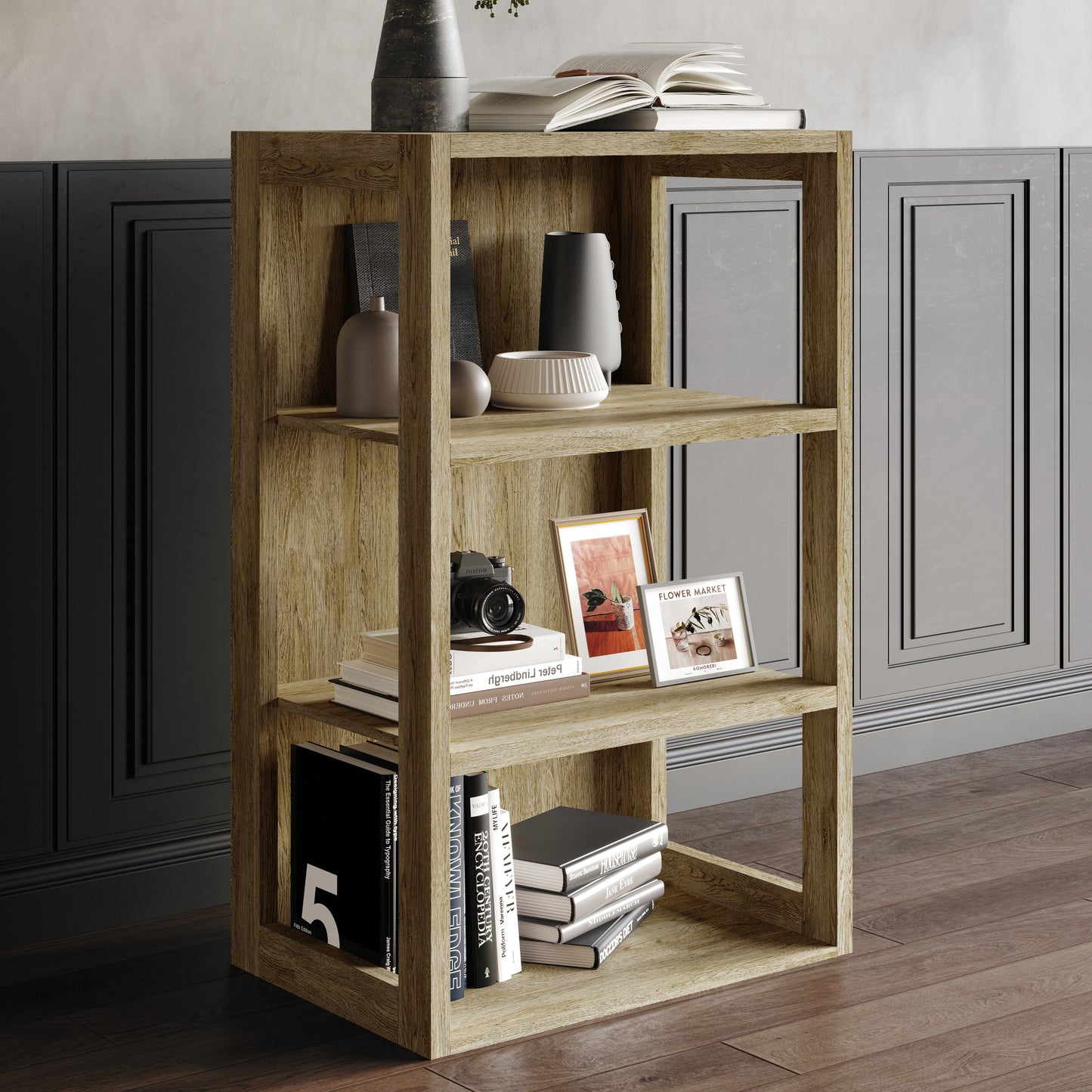 Norevia 3-Tier Modern Storage Rack with Open Shelves