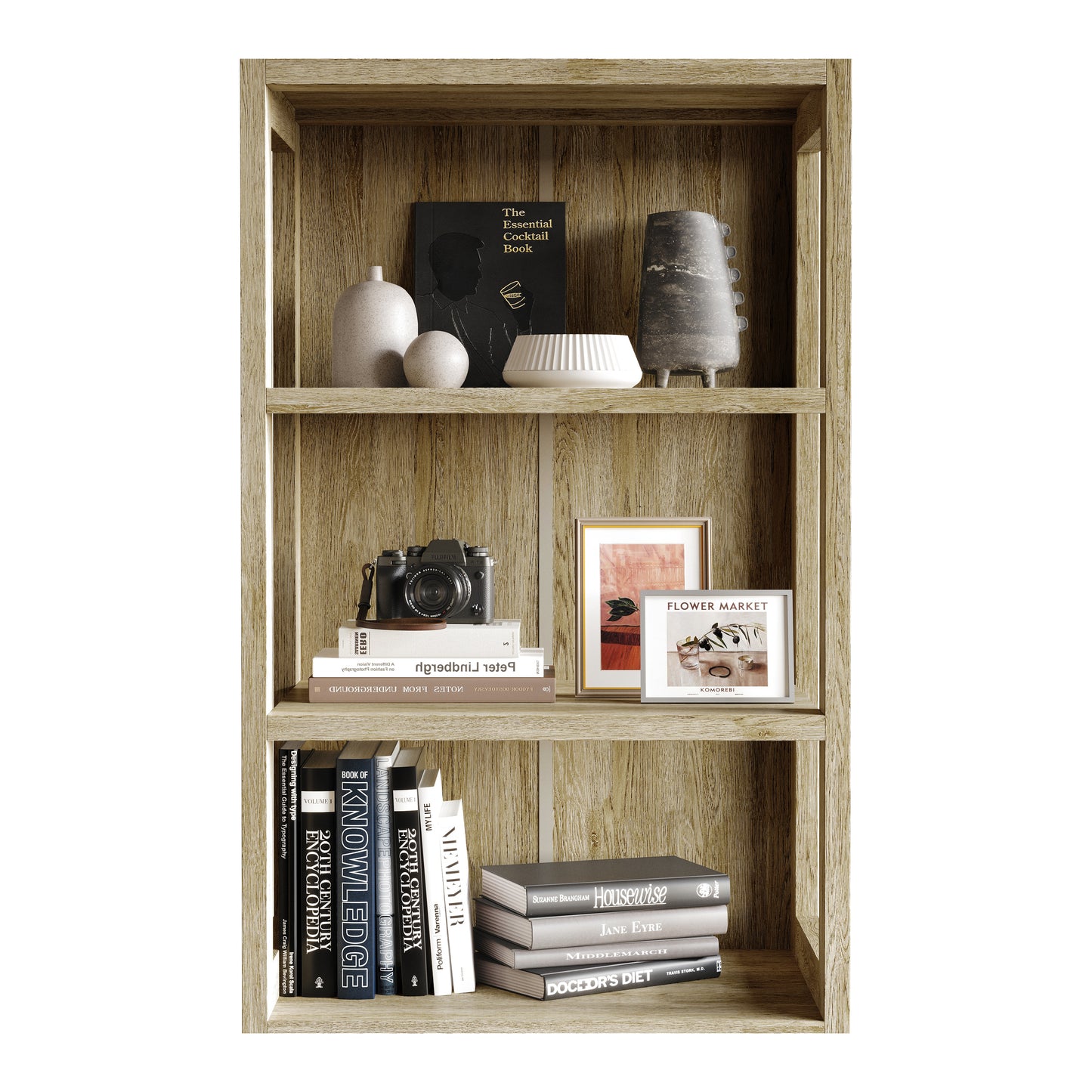 Norevia 3-Tier Modern Storage Rack with Open Shelves