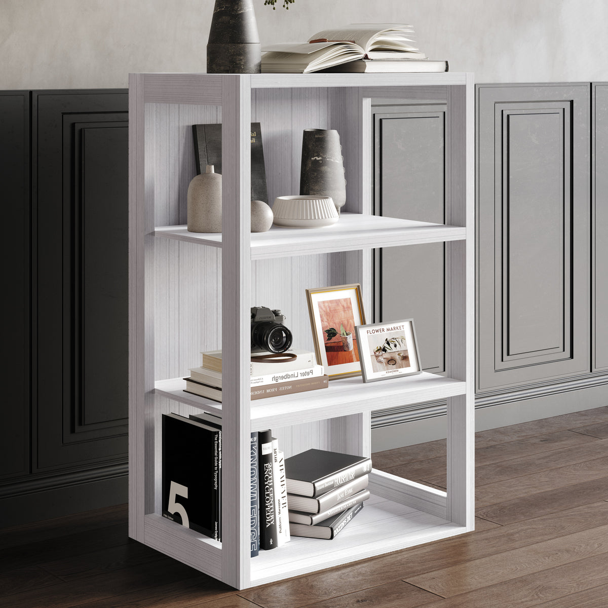 Norevia 3-Tier Modern Storage Rack with Open Shelves