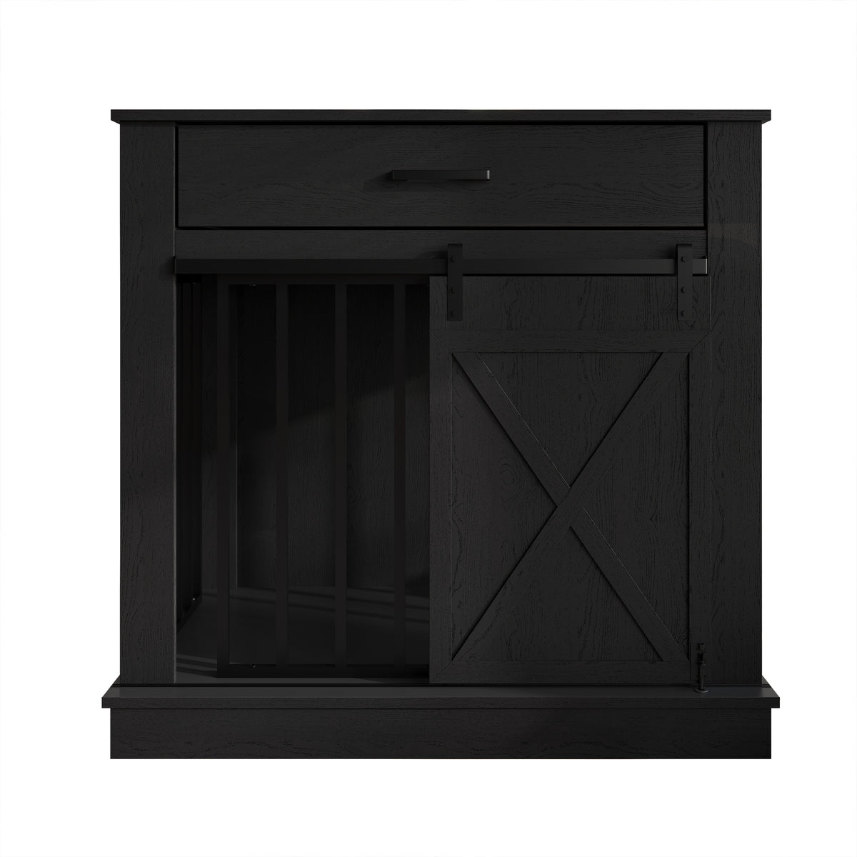 Cavira Modern TV Stand with Built-In Pet Crate and Drawer