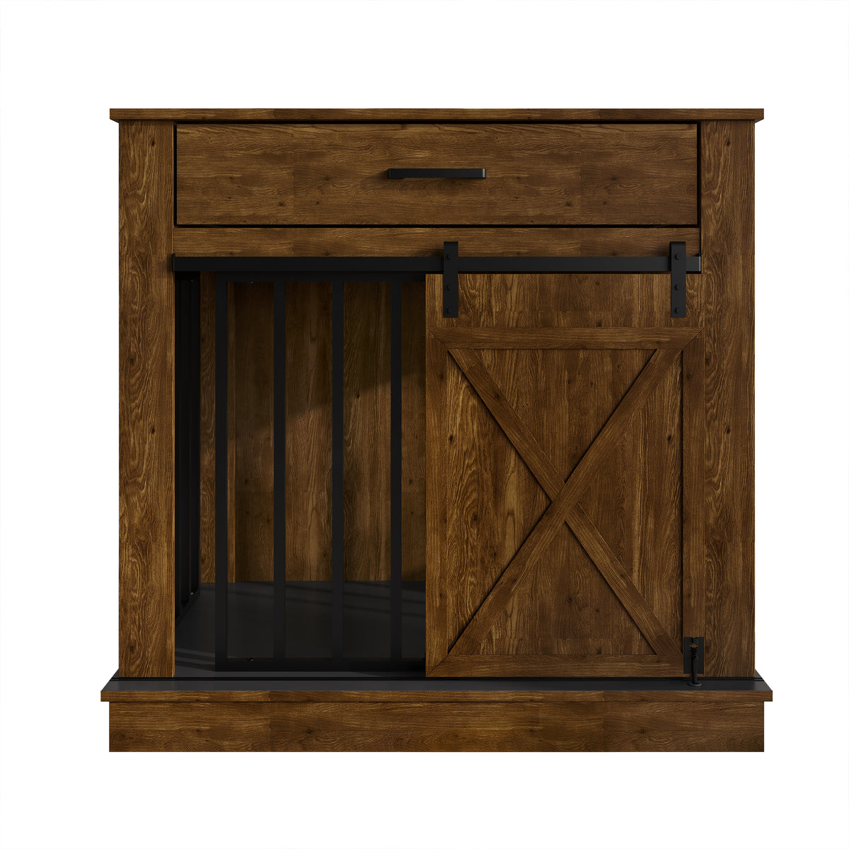 Cavira Modern TV Stand with Built-In Pet Crate and Drawer