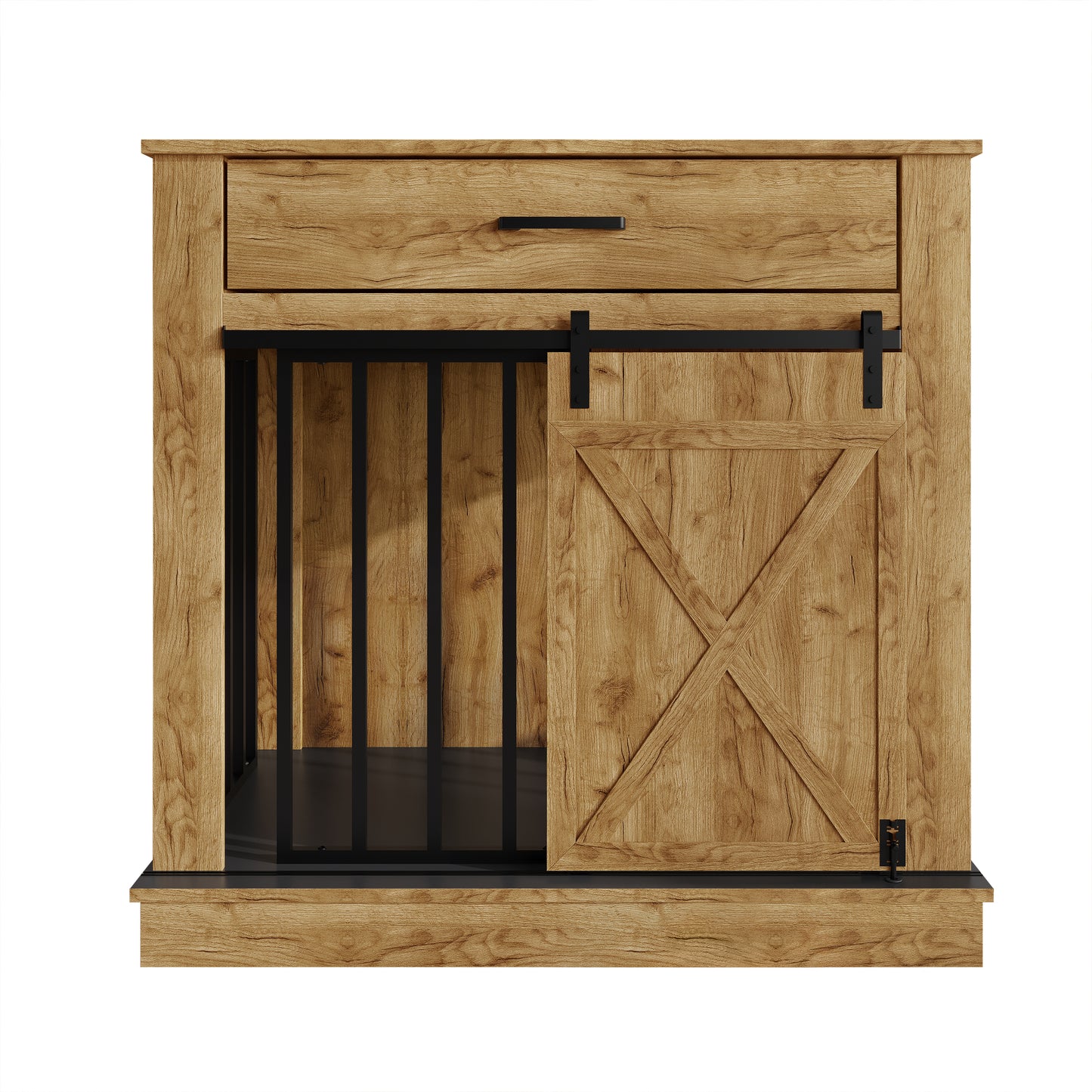 Cavira Modern TV Stand with Built-In Pet Crate and Drawer