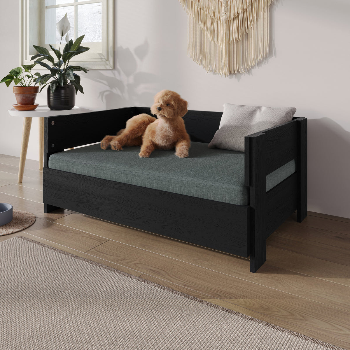 Pavora Wooden Frame Pet Bed with Waterproof Removable Cushion