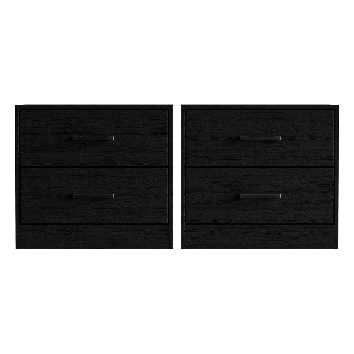 Elvane Set of 2 Modern Nightstands with 2 Drawers