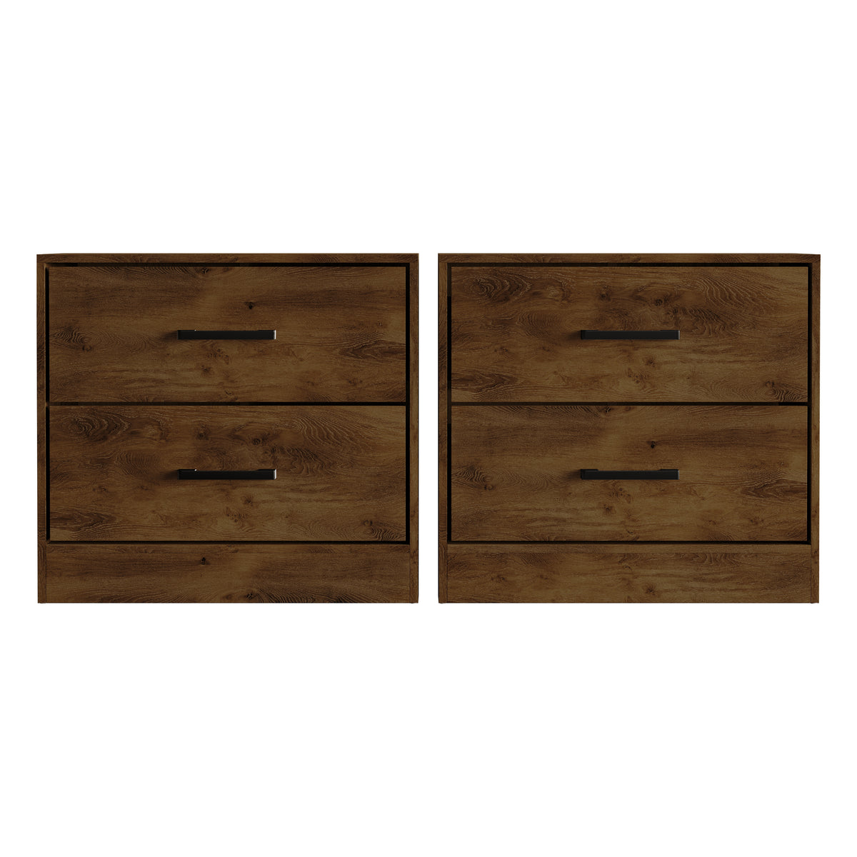 Elvane Set of 2 Modern Nightstands with 2 Drawers