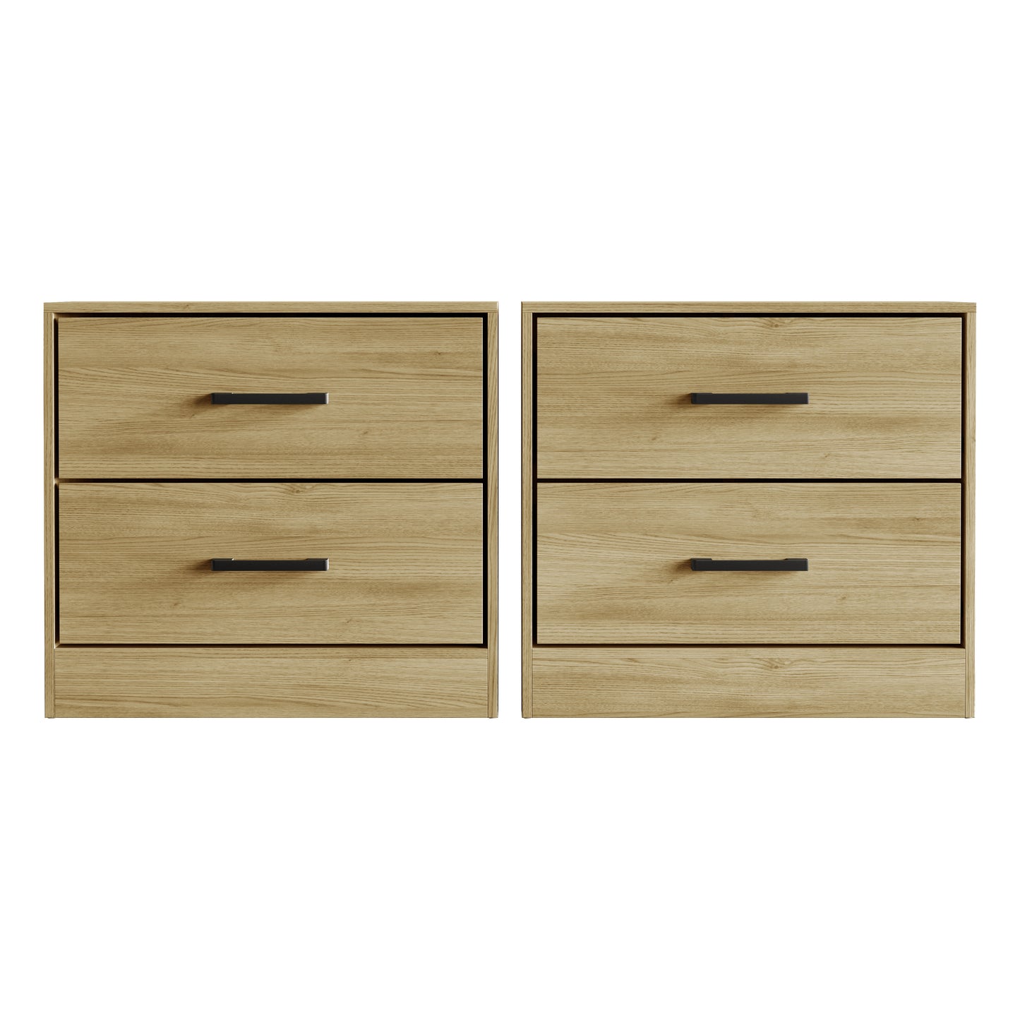 Elvane Set of 2 Modern Nightstands with 2 Drawers