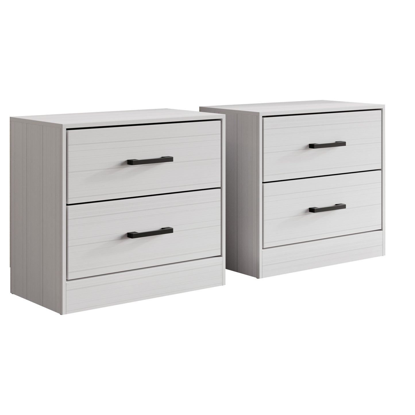Elvane Set of 2 Modern Nightstands with 2 Drawers
