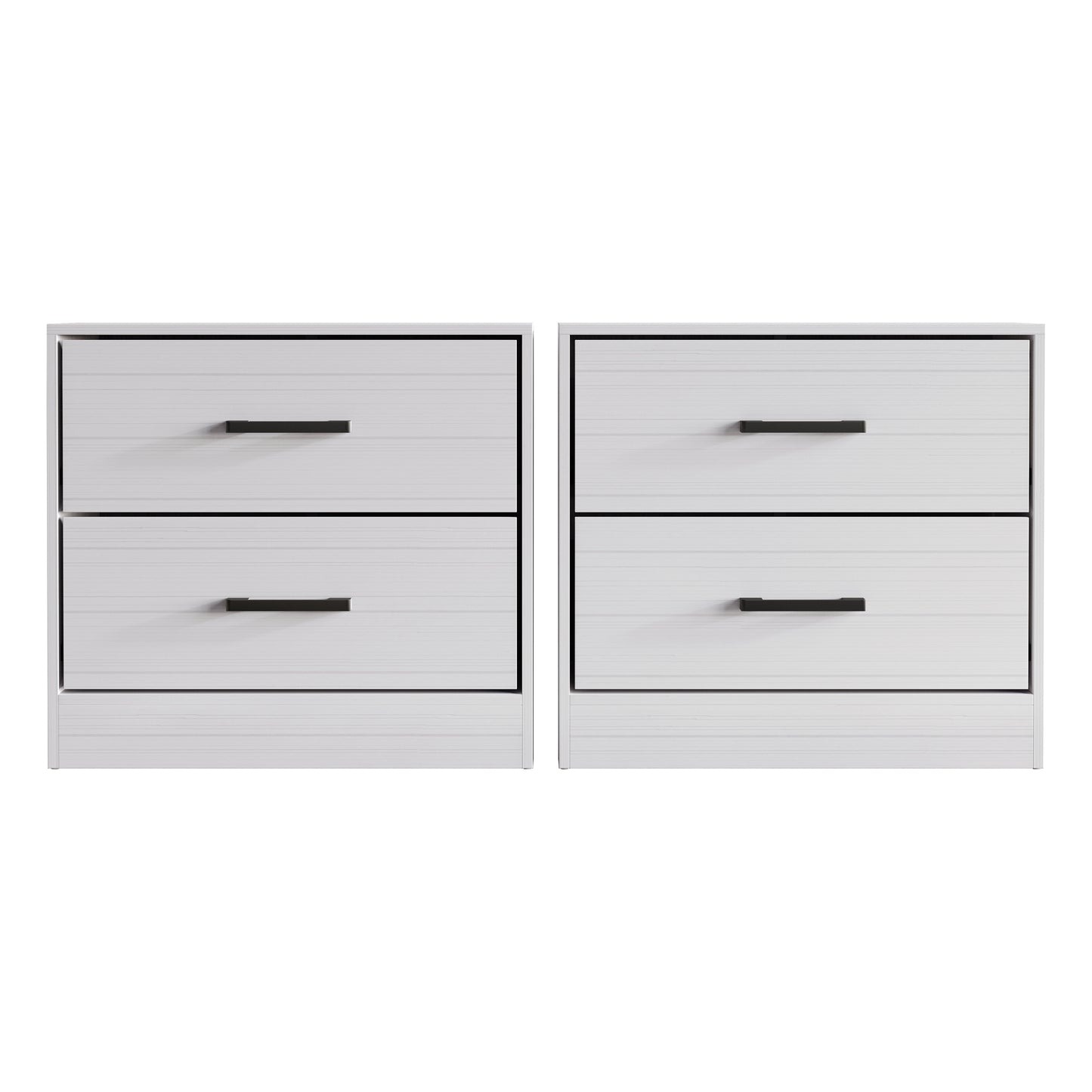 Elvane Set of 2 Modern Nightstands with 2 Drawers