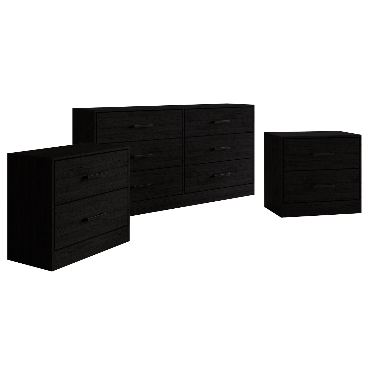 Valenor 3-Piece Modern Bedroom Furniture Set with 6-Drawer Dresser