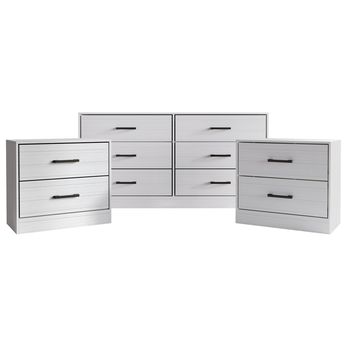 Valenor 3-Piece Modern Bedroom Furniture Set with 6-Drawer Dresser