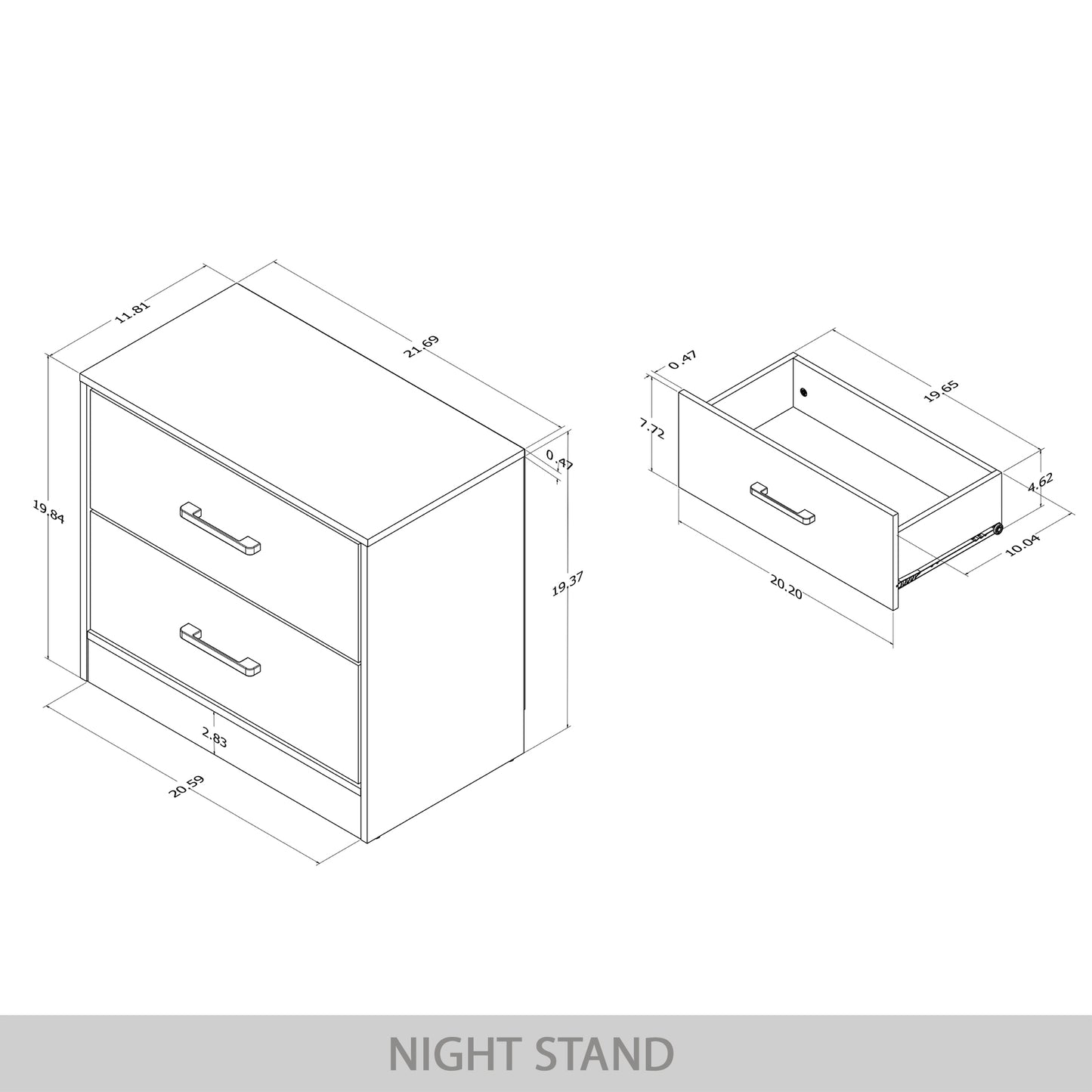 Valenor 3-Piece Modern Bedroom Furniture Set with 6-Drawer Dresser