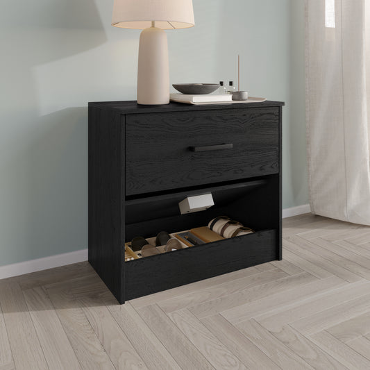 Veylora Modern RFID Lock Nightstand with Hidden Compartment