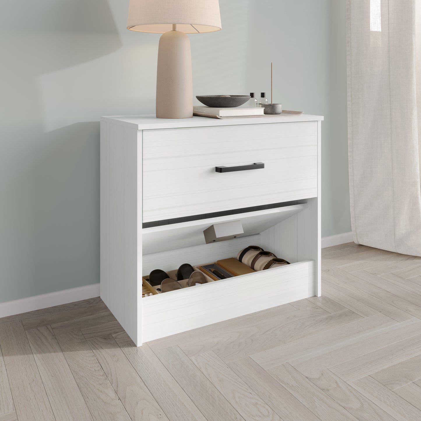 Veylora Modern RFID Lock Nightstand with Hidden Compartment