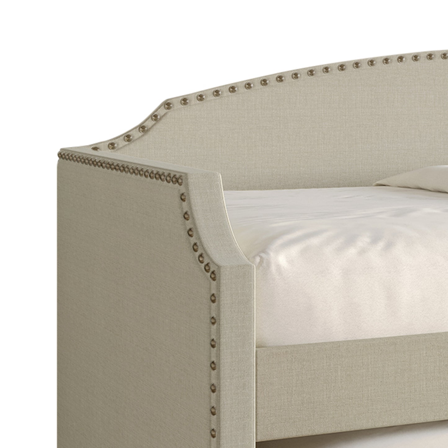Caitronia Linen Upholstered Twin Daybed with Trundle