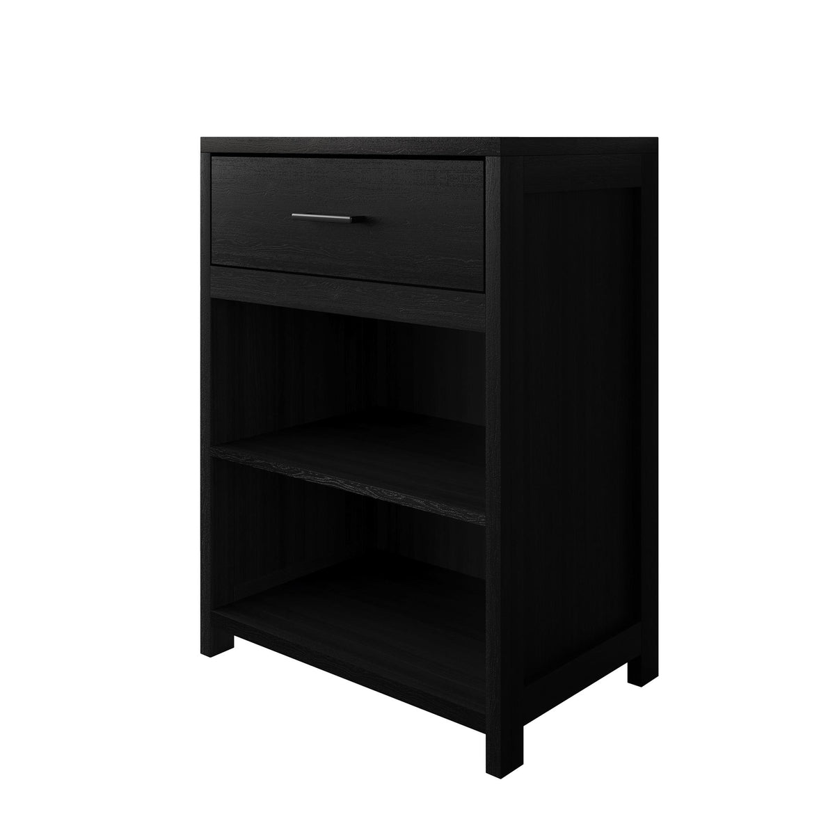 Modern Wooden Storage Cabinet with Drawer & Open Shelves