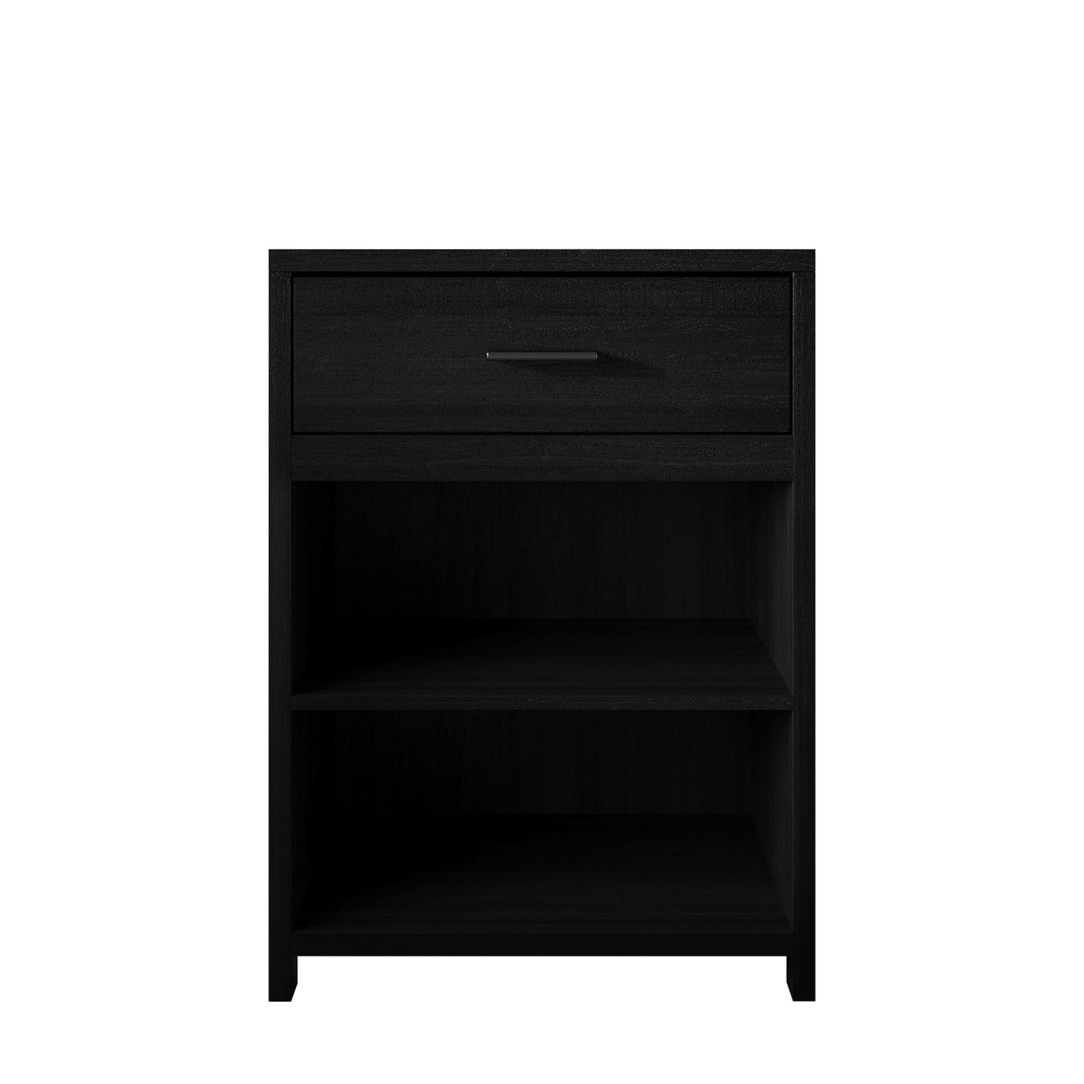 Modern Wooden Storage Cabinet with Drawer & Open Shelves