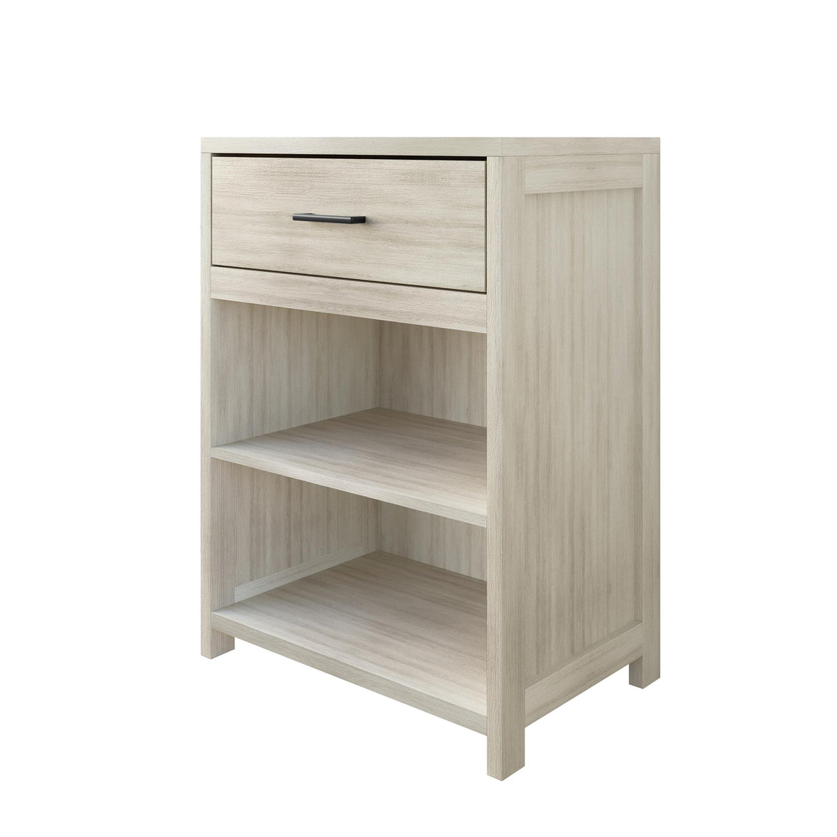 Modern Wooden Storage Cabinet with Drawer & Open Shelves