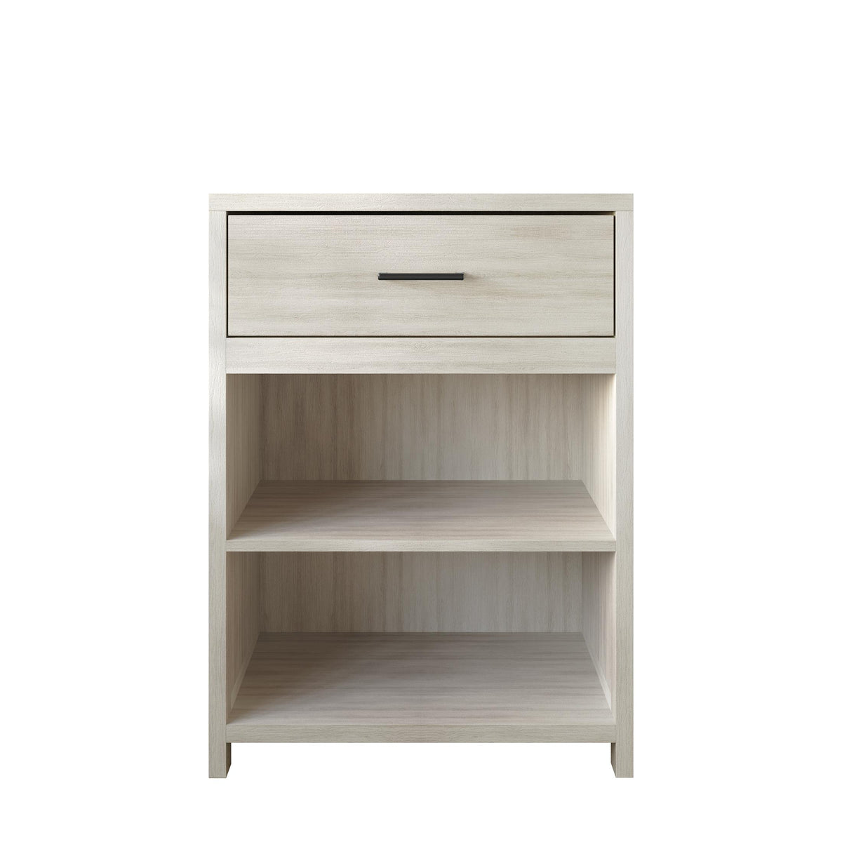 Modern Wooden Storage Cabinet with Drawer & Open Shelves
