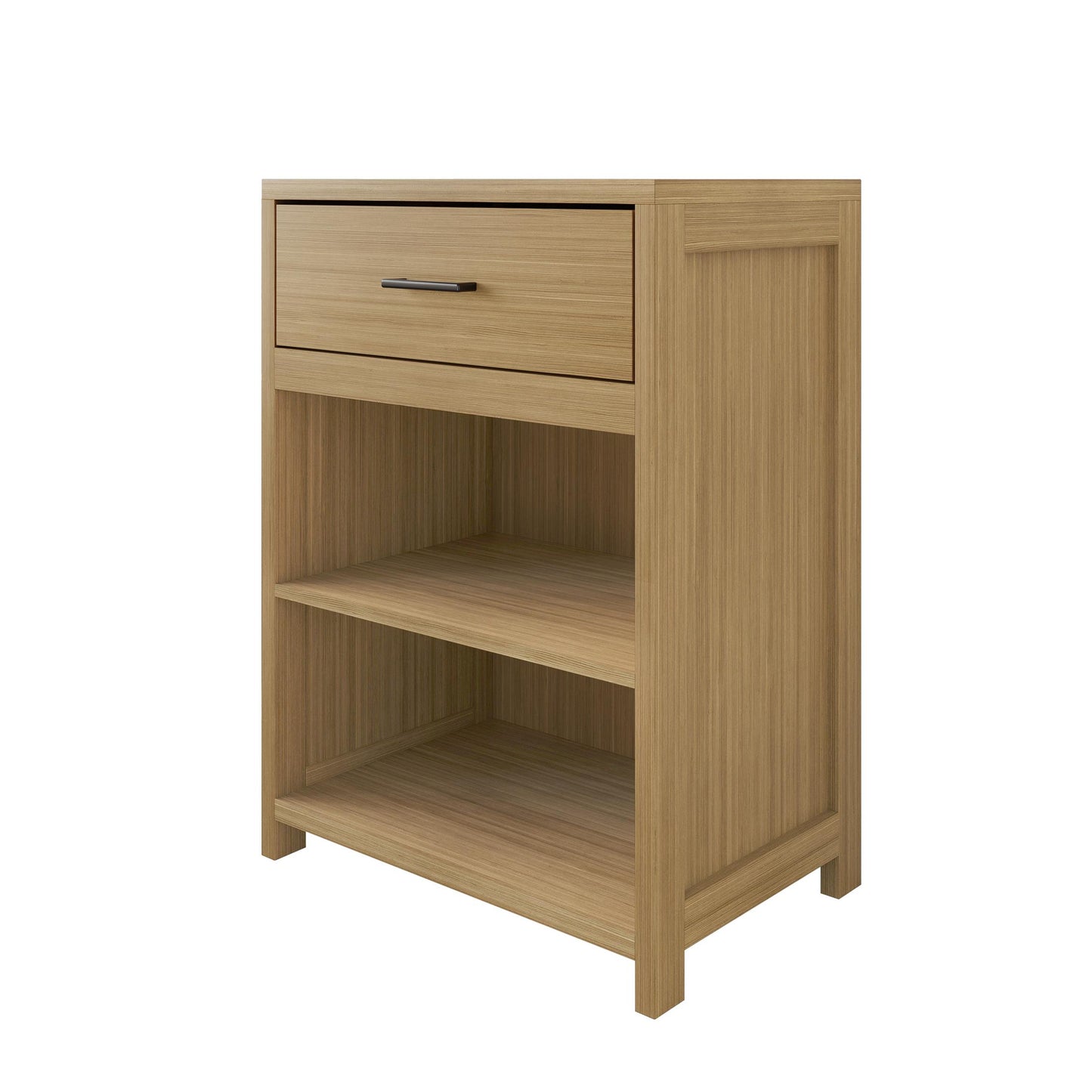 Modern Wooden Storage Cabinet with Drawer & Open Shelves