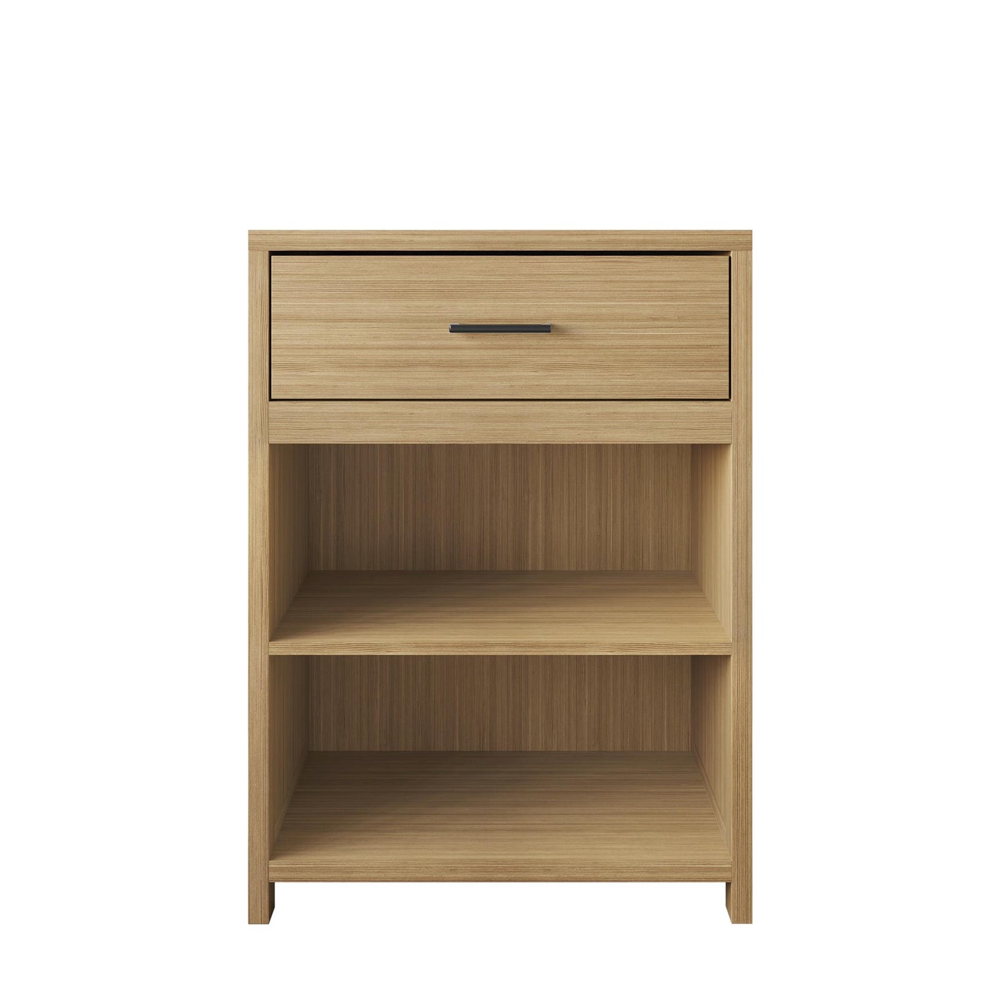 Modern Wooden Storage Cabinet with Drawer & Open Shelves