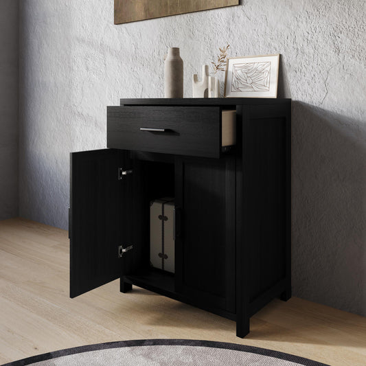 Nora Modern Wooden Cabinet with Drawer & Flat-Panel Doors
