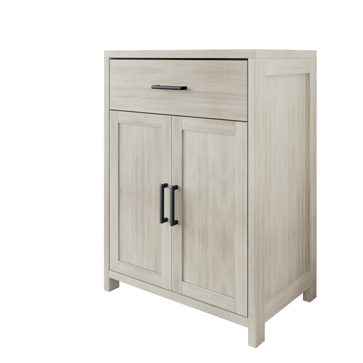 Nora Modern Wooden Cabinet with Drawer & Flat-Panel Doors
