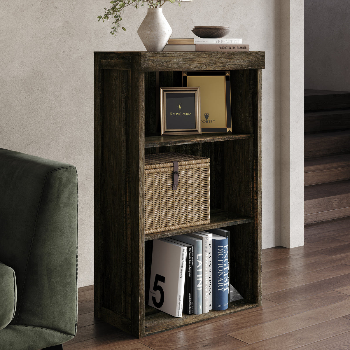 Luna 3-Tier Enclosed Bookshelf