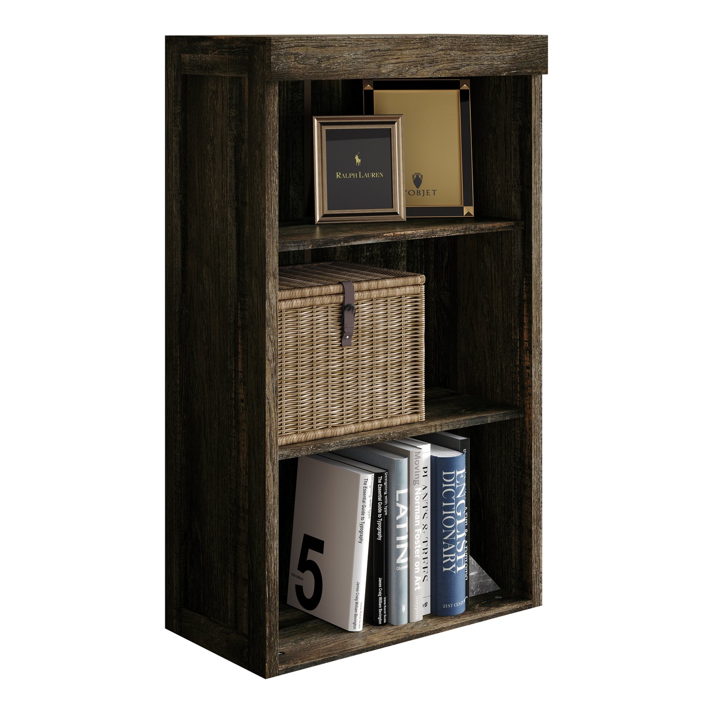 Luna 3-Tier Enclosed Bookshelf