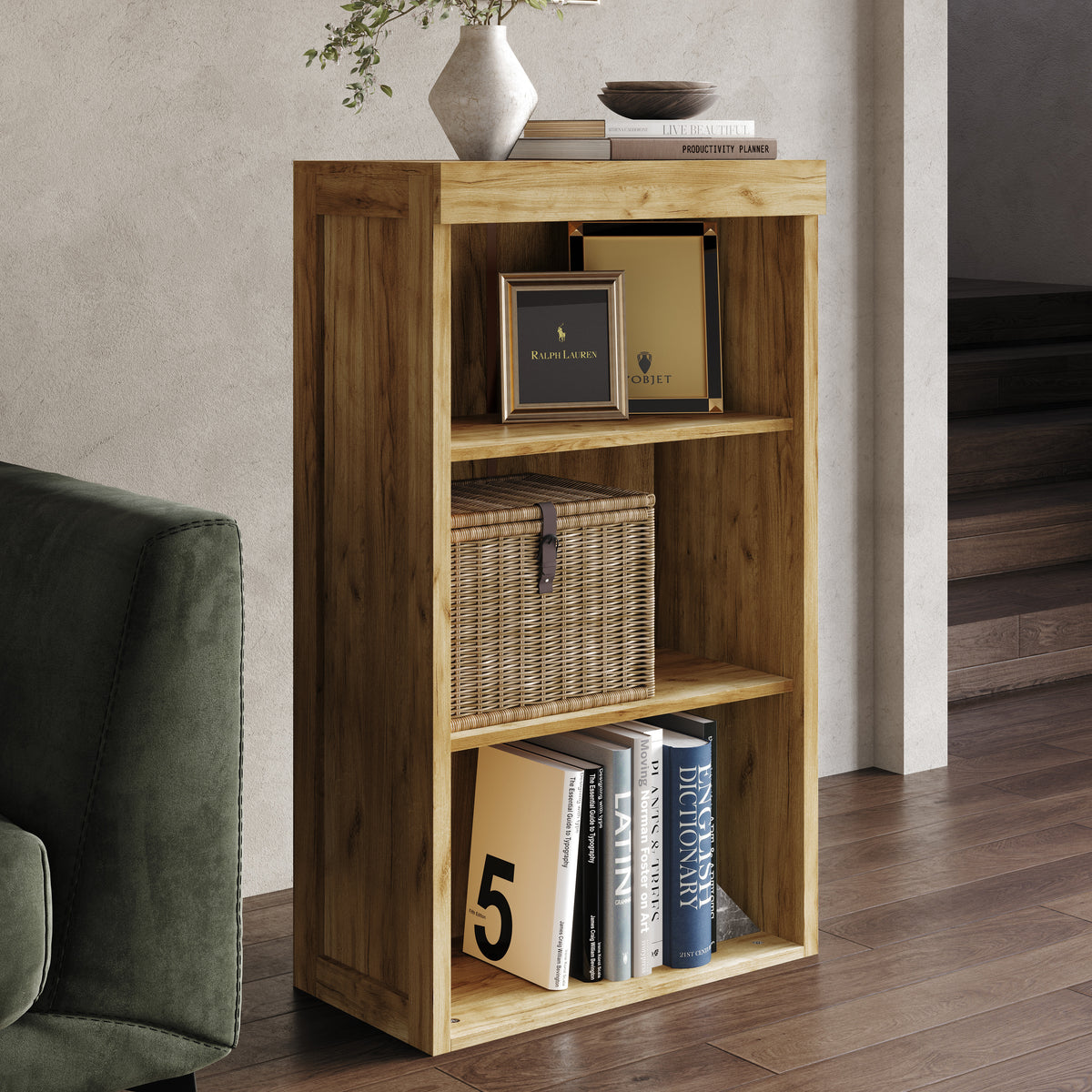 Luna 3-Tier Enclosed Bookshelf