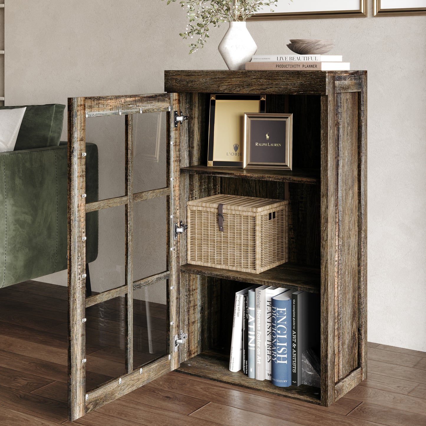 Elena Glass Door Storage Cabinet