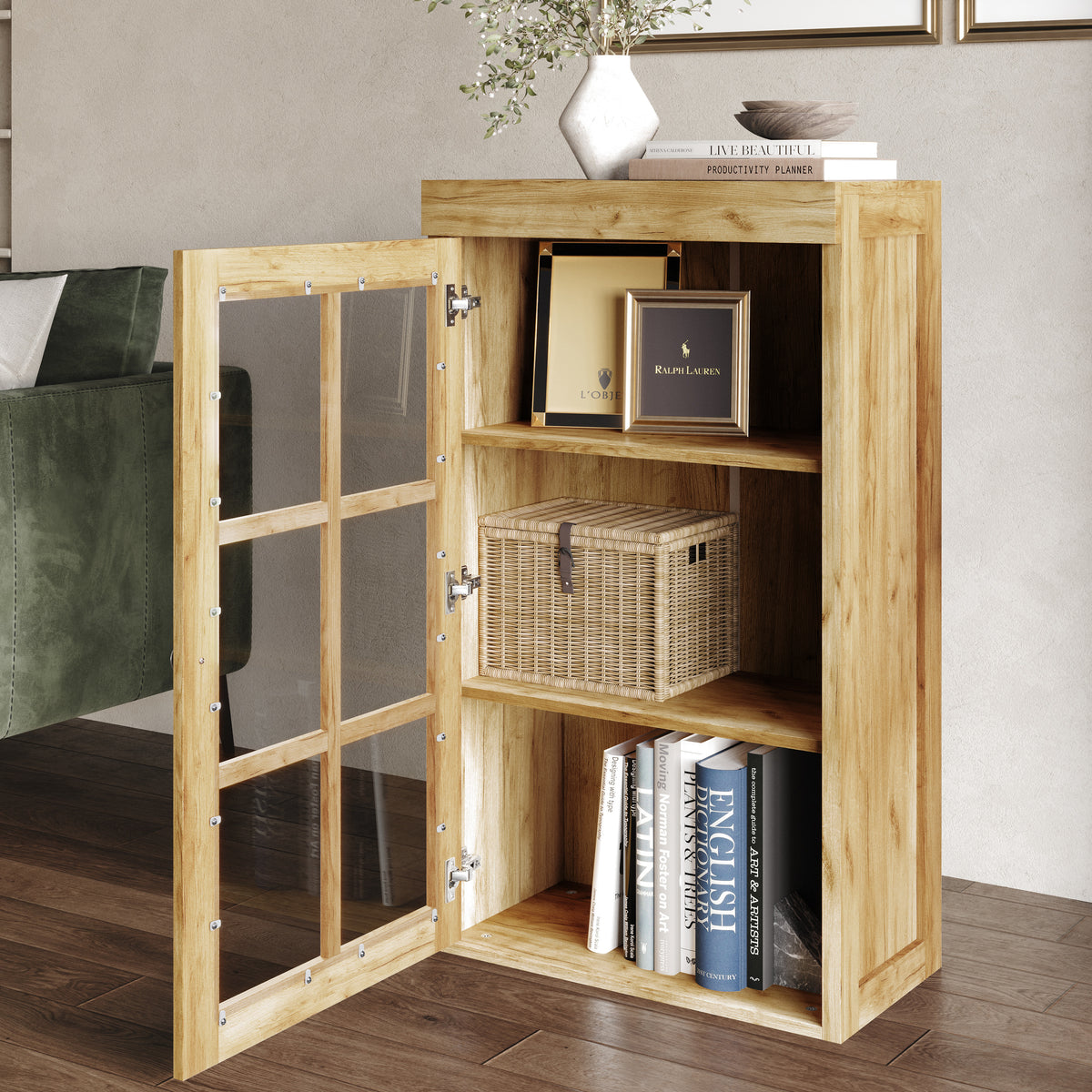 Elena Glass Door Storage Cabinet