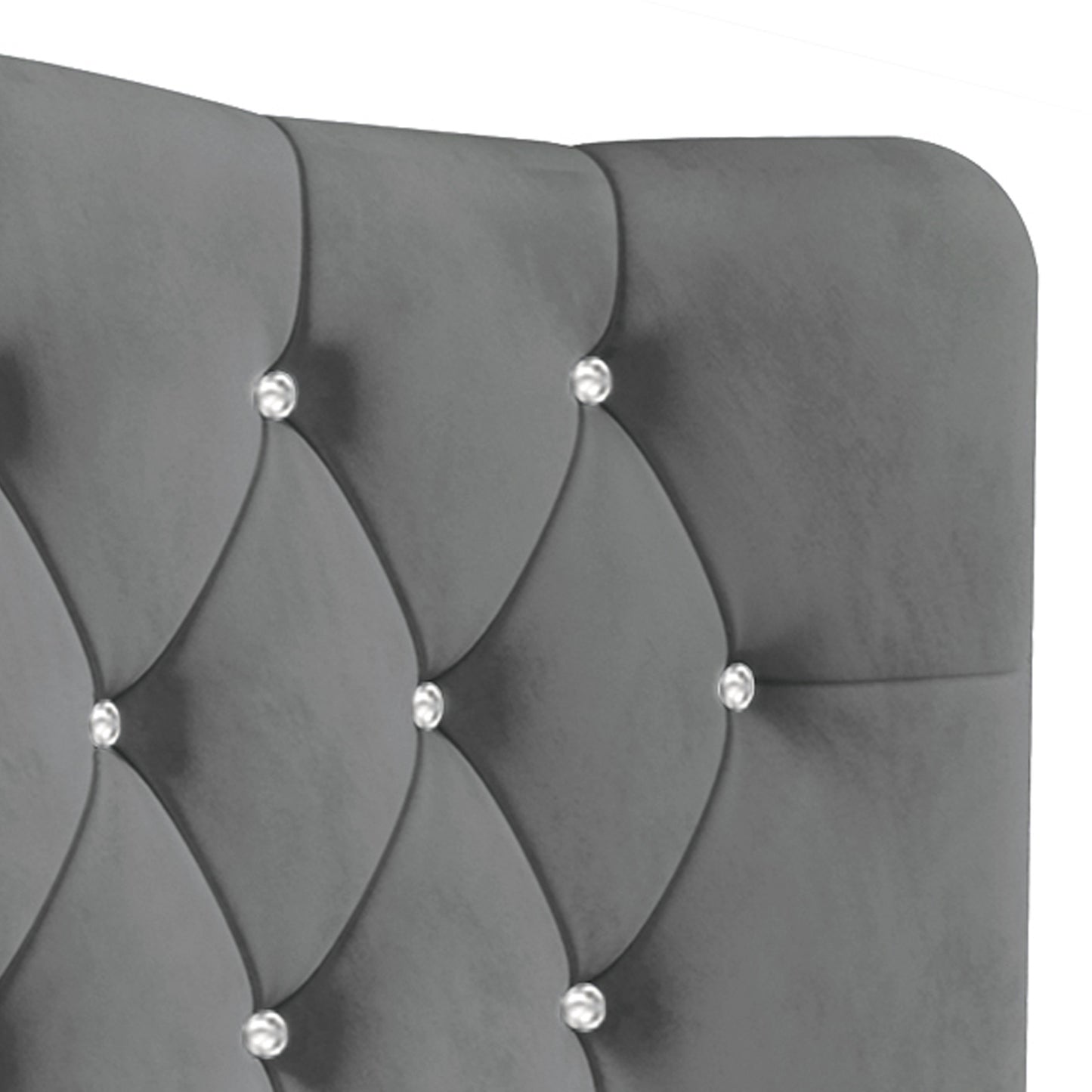 Dvante Velvet Button Tufted Curved Adjustable Headboard