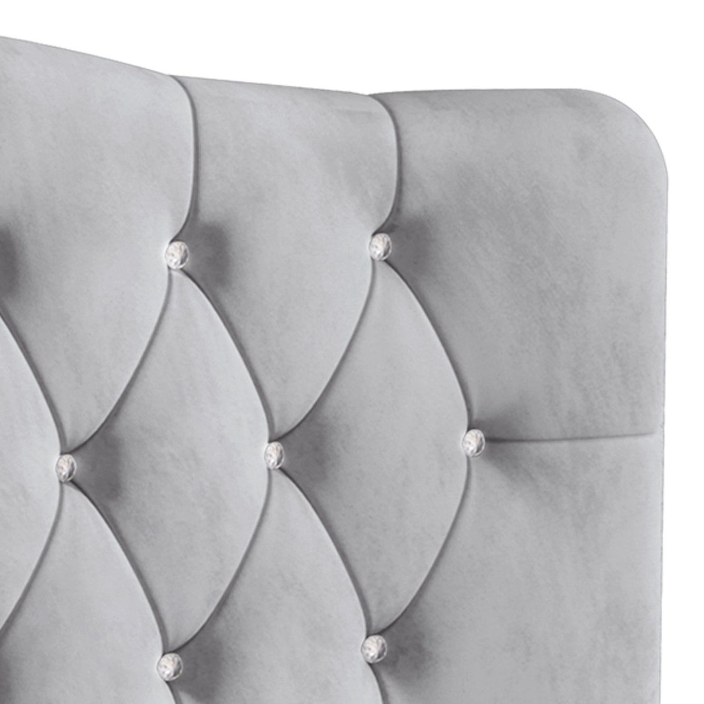 Dvante Velvet Button Tufted Curved Adjustable Headboard