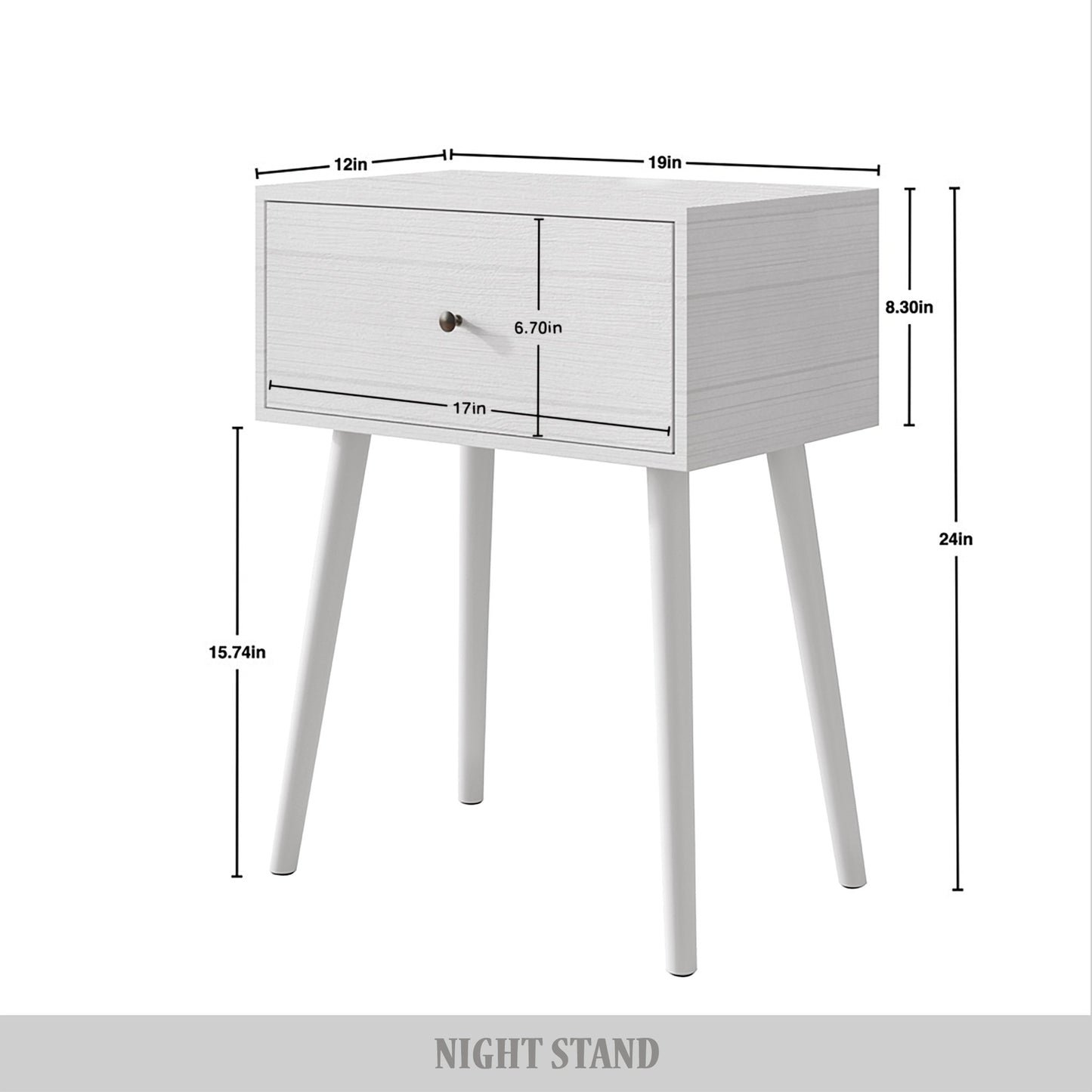 Eymi 3 Piece Bedroom Nightstands Set Wingback Tufted Bed
