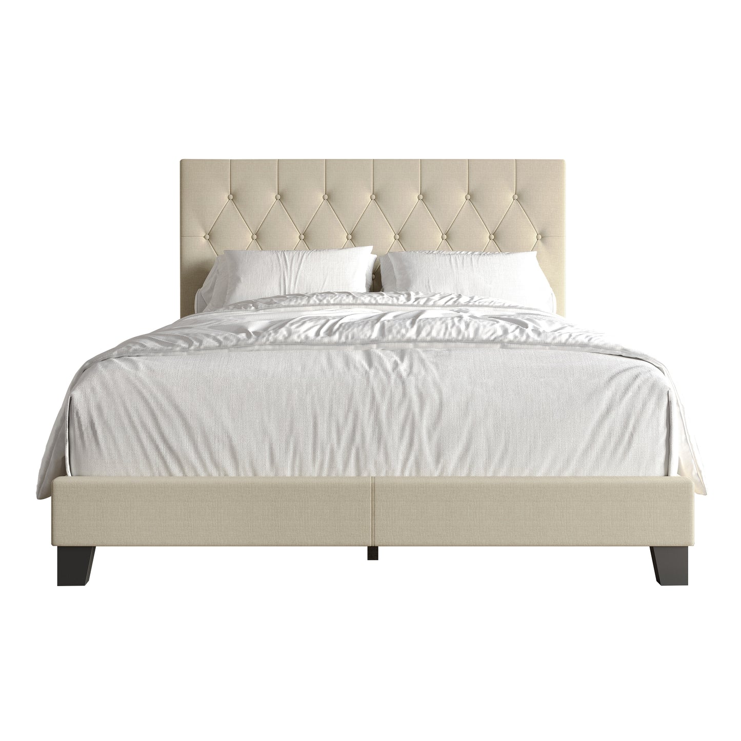 Rainsville Button Tufted Linen Upholstered Bed
