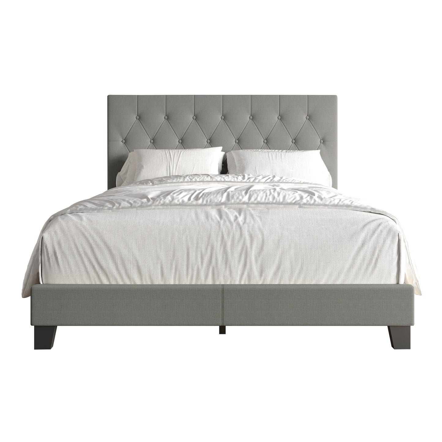 Rainsville Button Tufted Linen Upholstered Bed