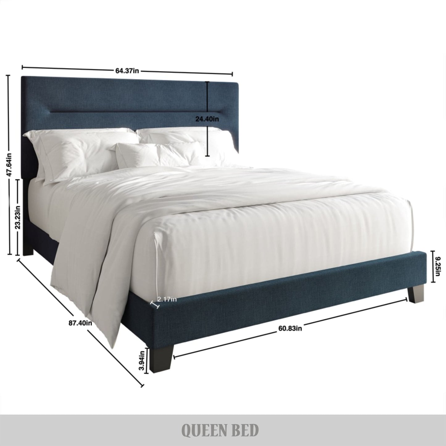 Emery Clean Linen Upholstered Bed