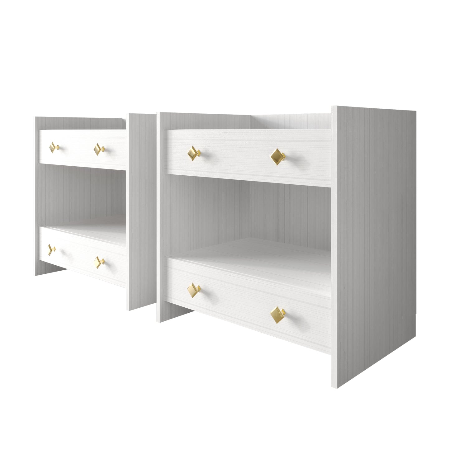 Caryll Mid-Century Modern 2 Piece Nightstand
