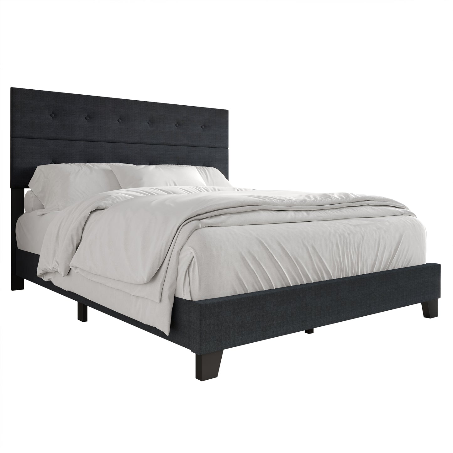 Sherlyne Button Tufted Upholstered Linen Bed