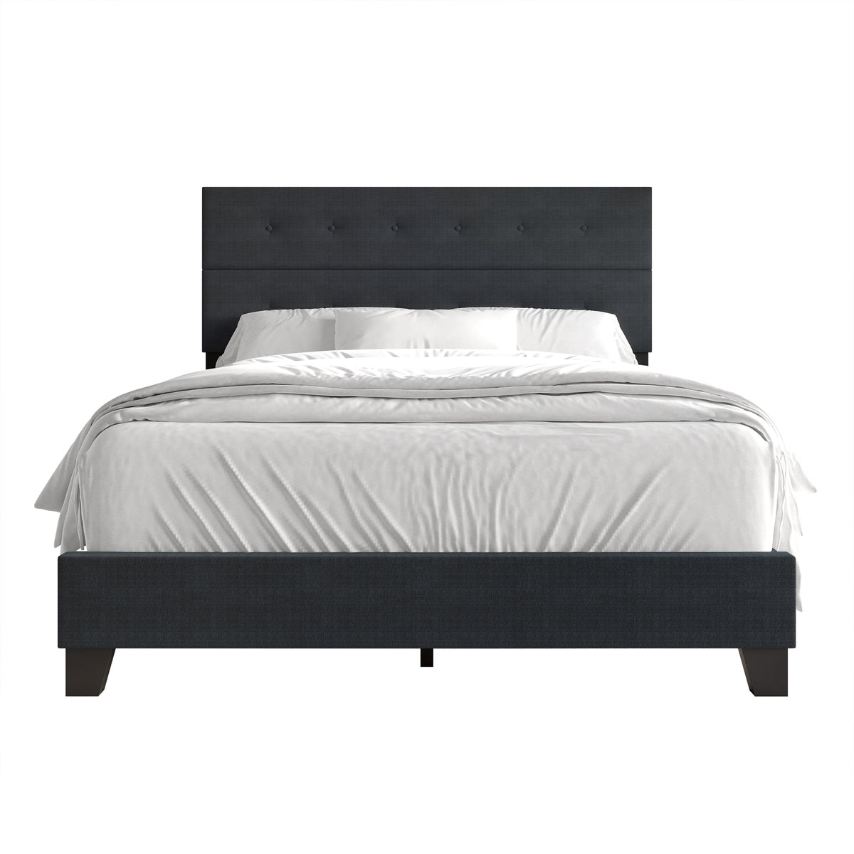Sherlyne Button Tufted Upholstered Linen Bed