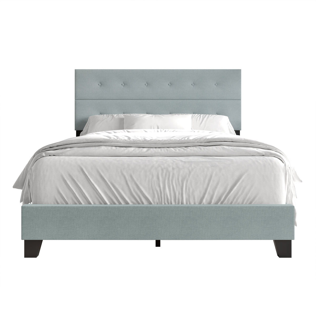 Sherlyne Button Tufted Upholstered Linen Bed