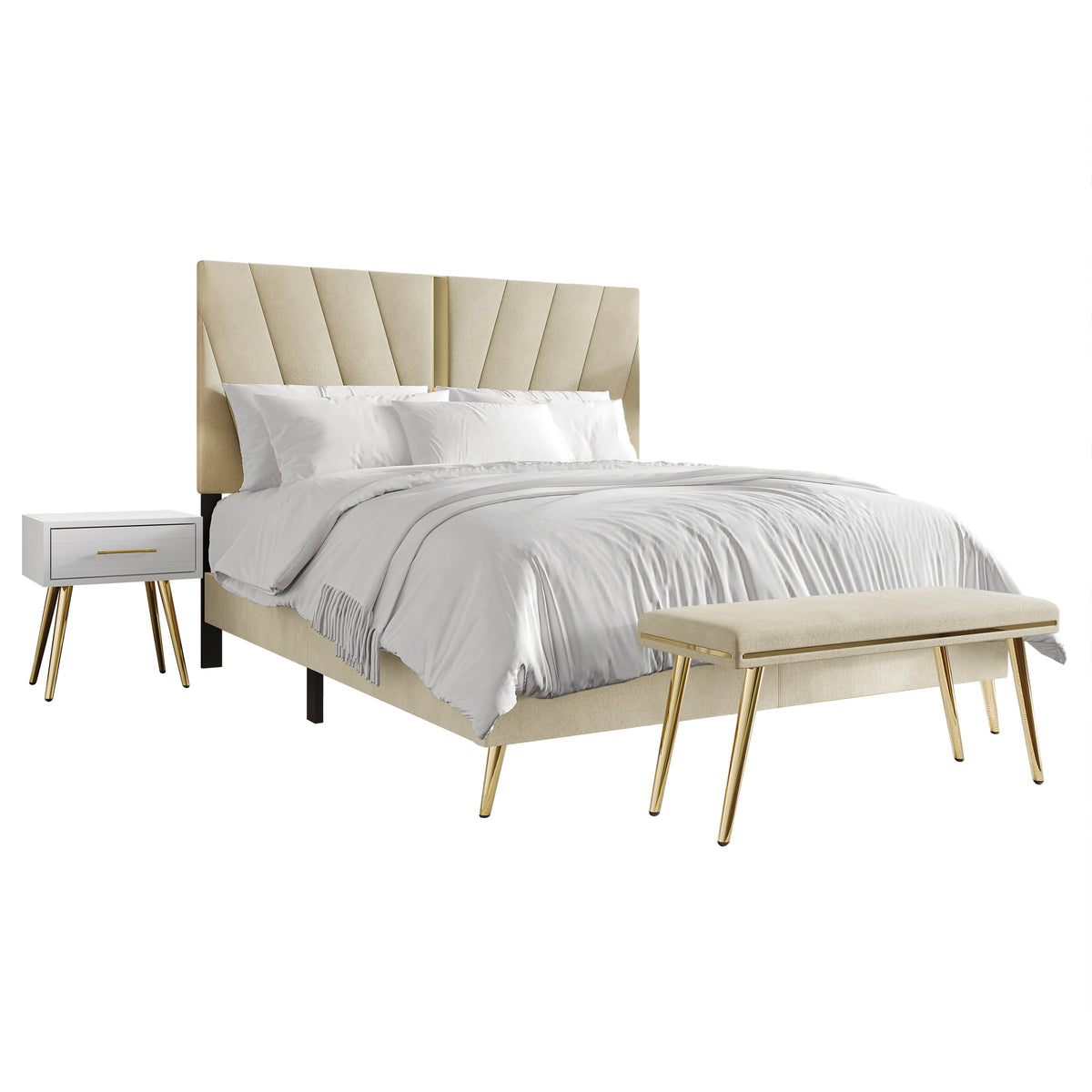 Lakeysa 4 Piece Contemporary Bedroom Set