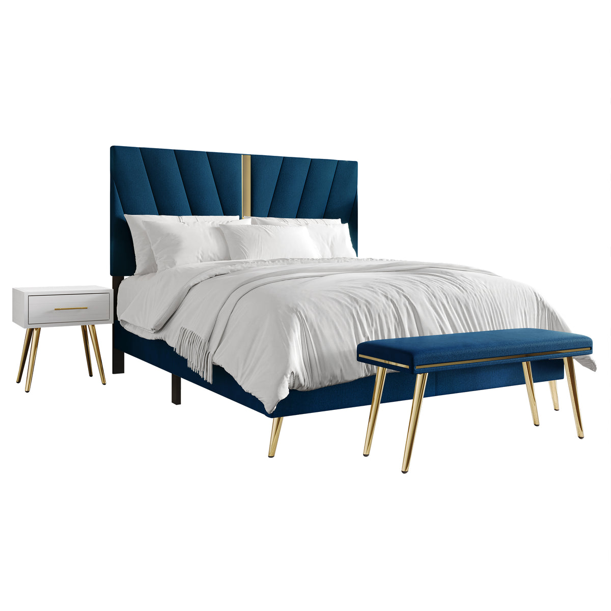 Lakeysa 4 Piece Contemporary Bedroom Set
