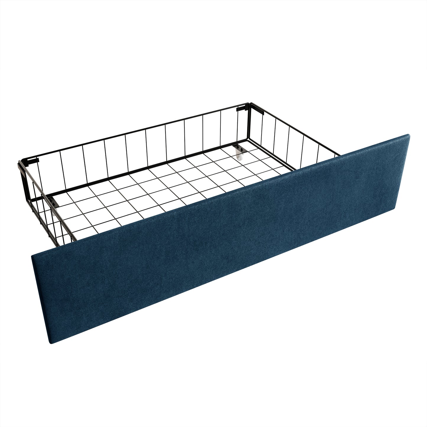 Laksha Button Tufted Wingback Upholstered Bed with Drawers