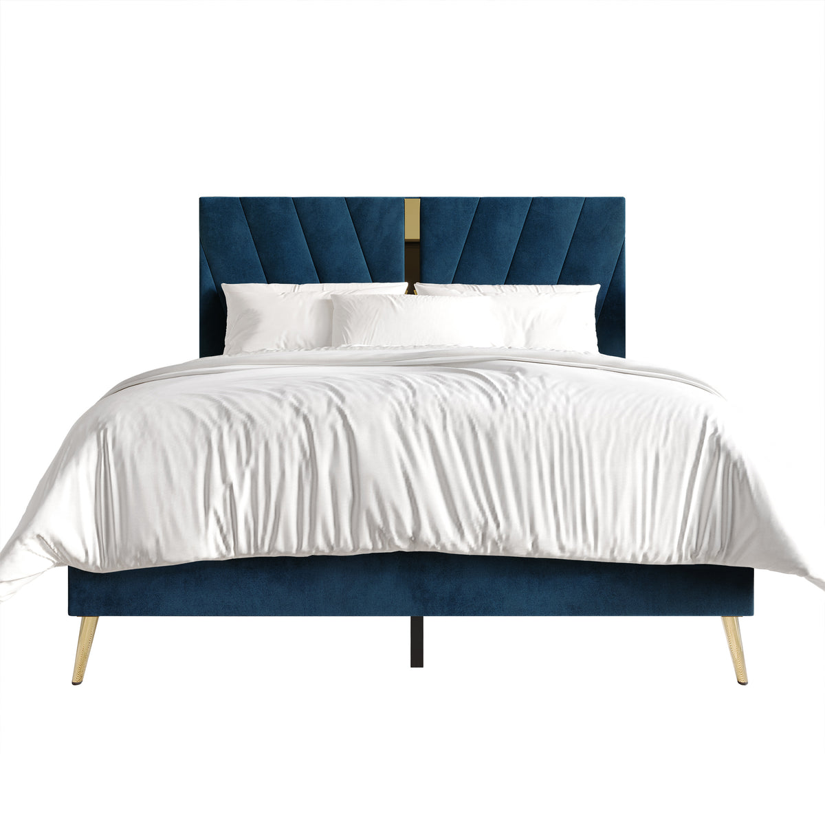Amapola Velvet Upholstered Bed